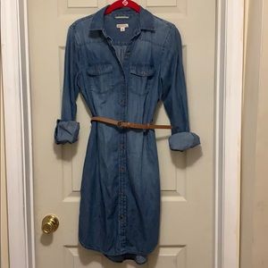 Denim button up dress